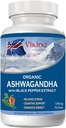 Viking Organic Ashwagandha z Black Pepper Extract Islandzki. 60 Kapsułki wegańskie - Maksymalna absorpcja stresu, nastrojów i wsparcia energetycznego