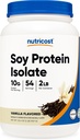 Proszek Nutricost Protein Soy, 2 LB Vanilla, 10 gramów białka na porcję, Wegetarianin, Non-GMO & Gluten Free