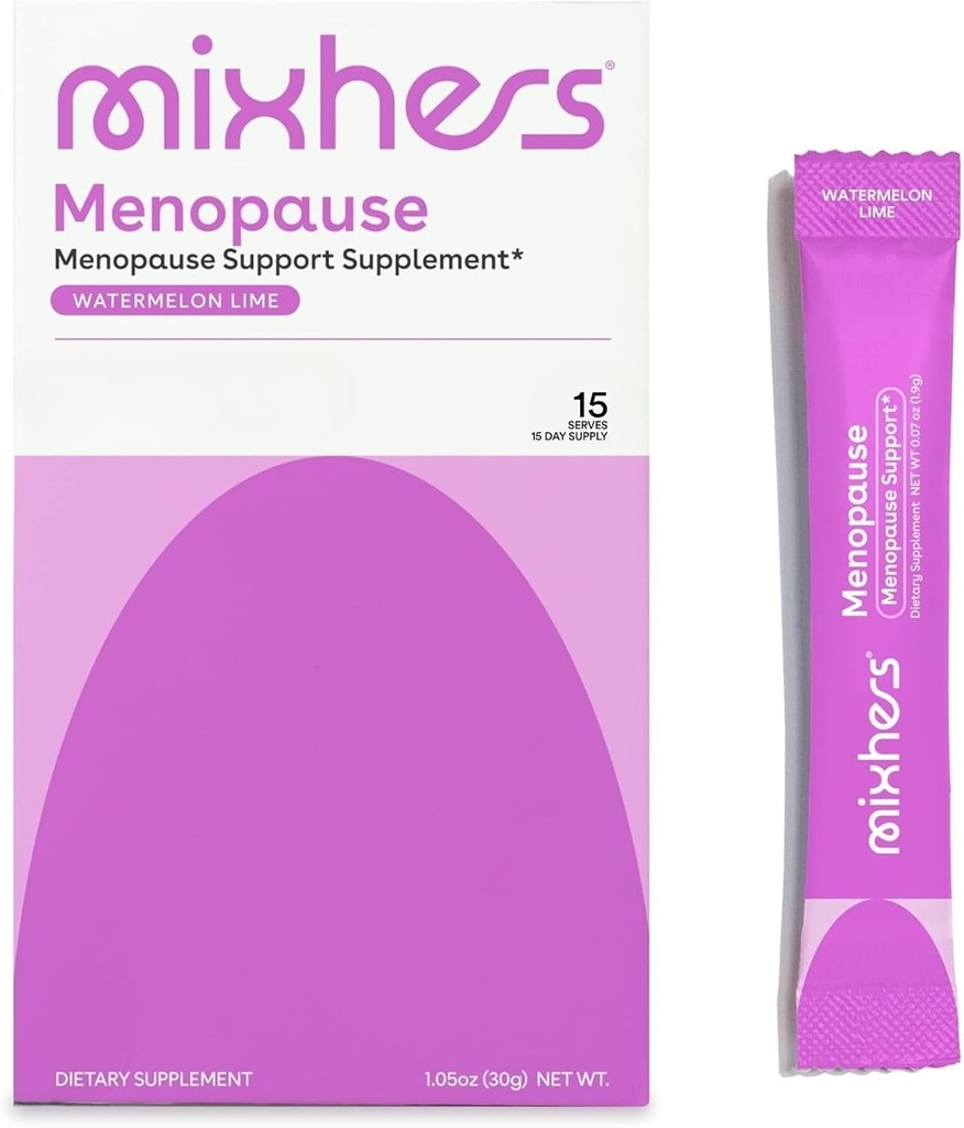 Mieszanina menopauzy - Menopauza wsparcia mieszanki napojów - Suplementy menopauzy kobiet - Hormon Równowaga Multiwitamina - Z Maca Root & Black Cohosh - Cukier wolny - Wegan - 15 Pakiety napojów - Arbuz Lim