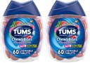TUMS Chewy Bites Antacid Tablets for Chewable Heartburn Relief and Acid Infersition Relief, Różne Jagody - 60 Count (Opakowanie po 2)