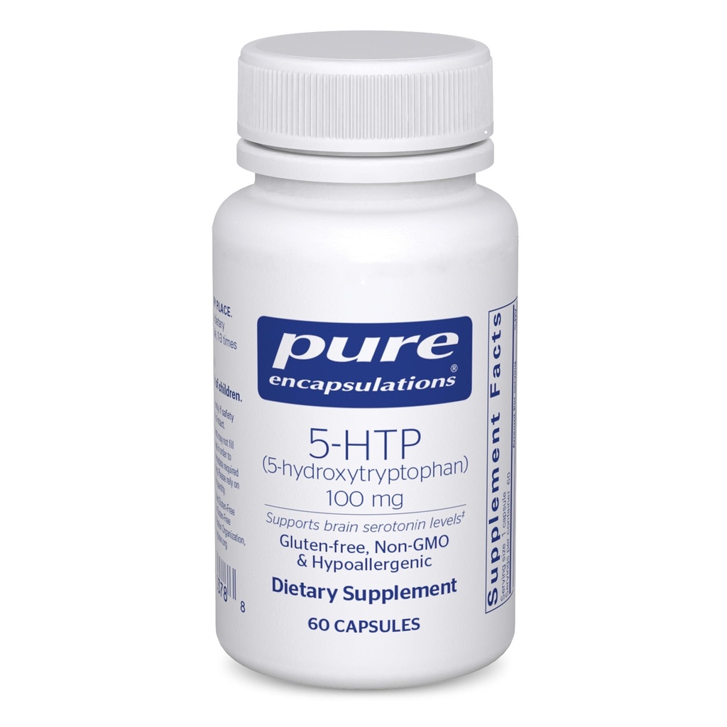 Pure Encapsulations 5- HTP 100 mg - Zdrowie mózgu, Regulacja snu i Wsparcie przystawek * - 5- Hydroksytryptofan - Gluten Free & Non-GMO - 60 Kapsułki