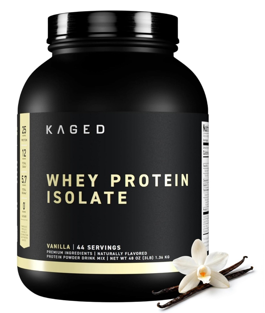Kamed Serwatka Protein Isolate Proszek Vanilla 100% Czysta Niska Laktoza Serwatka Post Warsztaty Odzysk Drinka Wspiera Muscle- Building 25g na serwowanie 41 Służenie