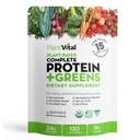 Plantvital Unflavored Organic Vegan Protein Powder - 15 Superfoods, Veggies and Probiotics - Organic Plant- Based Protein Powder - Wszystkie BCAA, Gluten Free - 16oz -1 Pouch