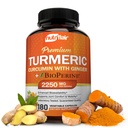 Nutric Flair Kurkumina Turmerowa z Ginger i BioPerine Black Pepper Suplementy, 180 Kapsułki - 95% Kurkuminoidy - Wspólne wsparcie, Przeciwutleniacz, Anti Aging - Naturalne, Non-GMO, Wegan Najlepsza maksymalna moc