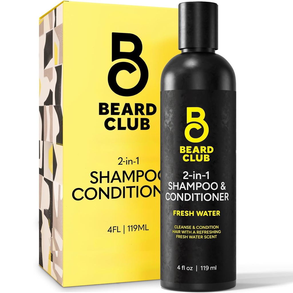 Beard Club Mens 2 in 1 Szampon i odżywka zestaw - siarczan wolny, nawilżający, Citrus Scenariusz do pielęgnacji włosów kręcone i suchego skalp
