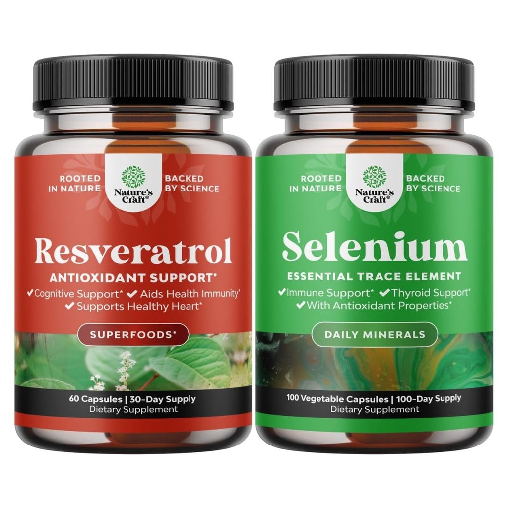 Paleta środków przeciwstarzeniowych Trans Resveratrol i suplement wsparcia dla tarczycy wybiórczego selenu - Natural Joint Support Supplement - Naturalny booster immunologiczny dla dorosłych