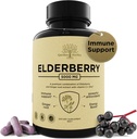 Elderberry z witaminą C, Cynk, & Ginger - Pothent Immune Booster 5000 Mg Elderberry, Cynk, & Witamina C - NieGMO Odporność Witaminy dla dorosłych, aby pomóc poczuć wibracyjne, 60 Czapki.