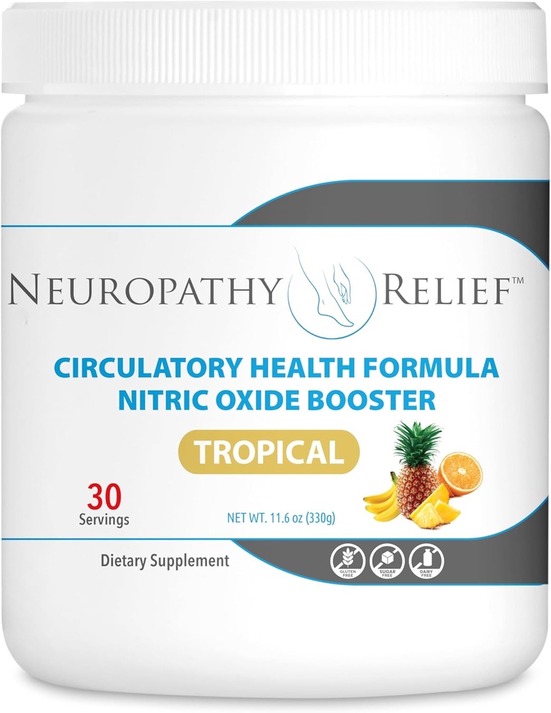 Neuropathy Relief ™ - Circulative Health Formula - Nitric Oxide Booster - Tropical Flavor (1 słoik), 30 Służenie