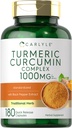 Carlyle Turmeric Curcumin z Black Pepper 1000mg Dwudziestoczterokrotnie; 180 Kapsułek Dwudziestoczterokrotnie; Turmeric Complex Supplement Dwudziestoczterokrotnie; Non- GMO, Gluten Free