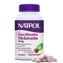 Natrol szybko rozpuścić Melatonina 3 mg, Melatonina Suplementy do niespokojnego snu, Wsparcie snu dla dorosłych, 150 Strawberry- aromatyczne tabletki, Aż do 150 Day Supply