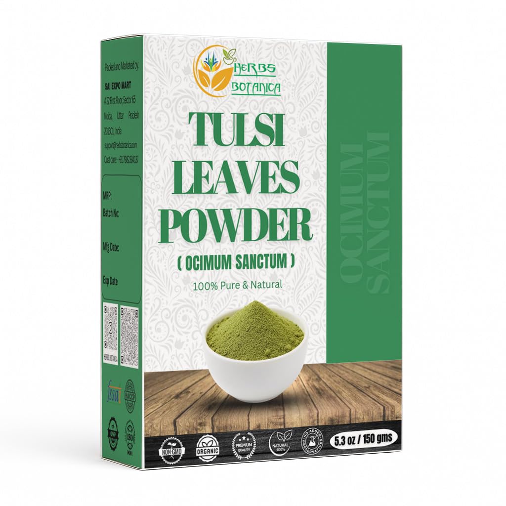 Zioła Botanica Tulsi Proszek Tulasi Święty Basil Tulsi Proszek Okultyzm Sanktuarium Witalność & Wellness - Czysty, Naturalny i ożywczy Immunitet Boost Naturalnie 5.3 oz