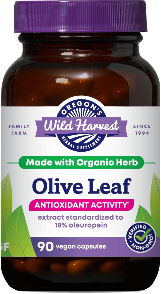 Oregon 's Wild Harvest, Olive Leaf Supplement, Wsparcie przeciwutleniające, 350 mg, 90 Count