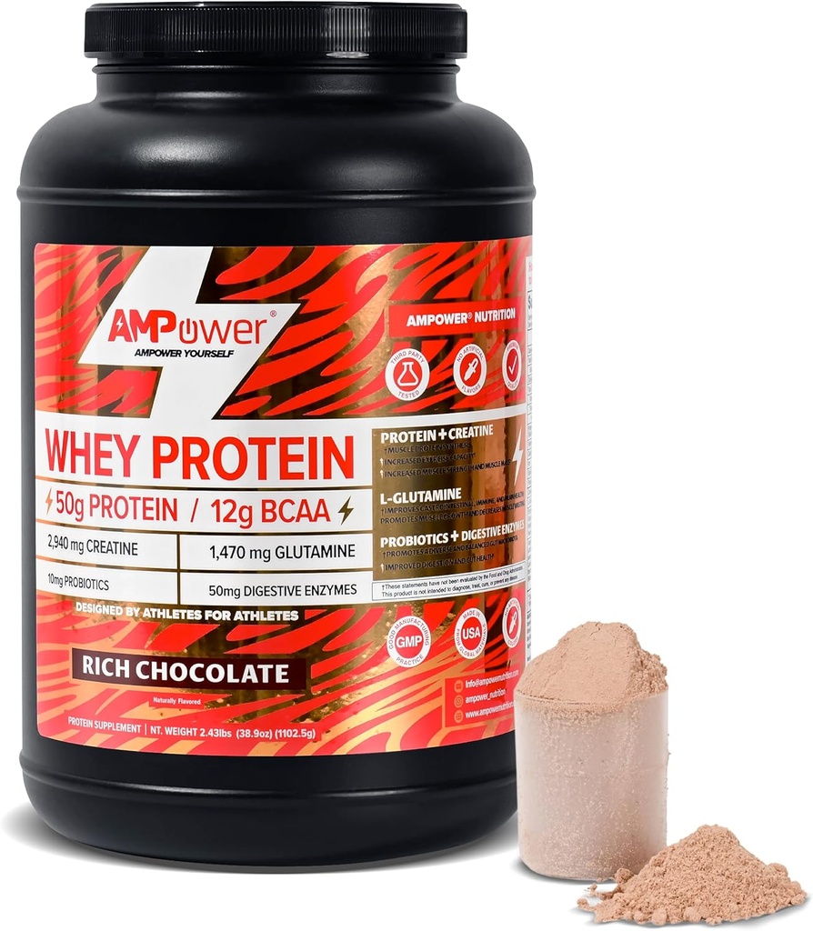 Czekoladowy proszek z białka serwatki 124; Naukowo-Zaprojektowany Optimum Muscle Stack, Gut, Mózg, Immune Department 124; Białko, BCAA, Kreatyna, L- Glutamina, Probiotyki, Enzymy Digestive 124; Bogata czekolada, 38.9oz