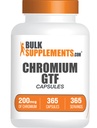 BulkSupplements.com Kapsułki Chromium GTF - Suplement mineralny, GTF Chromium 200mcg - Gluten Free, 1 Kapsułka na Podawanie, 365 Kapsułki (Opakowanie 1)