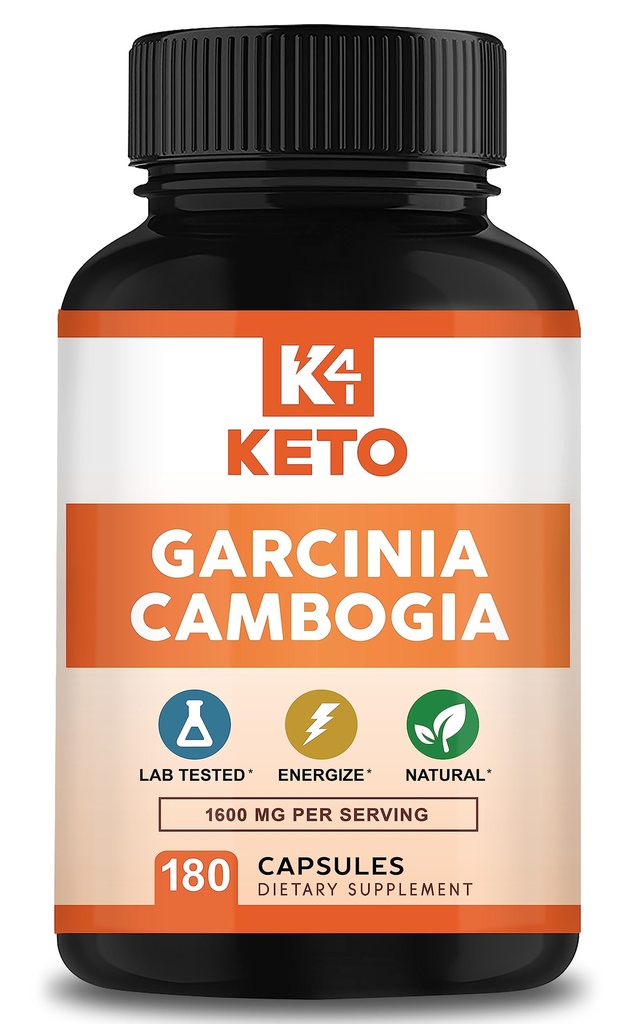 Garcinia Cambogia 1600 mg (180 kapsułek) - Pure Natural Extract Supplement Pills - Standaryzowane Garcinia Cambogia Alternatywa kropli, Gumiaki, Płyn, Herbata & Proszek