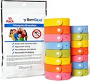Bransoletki z Mosquito RiptGear - 15 Pack of Mosquito Bransoletki dla dzieci i dorosłych, Bransoleta z owadów, Opaska z Citronella Wristband - DEET Free Mosquito Wristbands, Camping Akcesoria