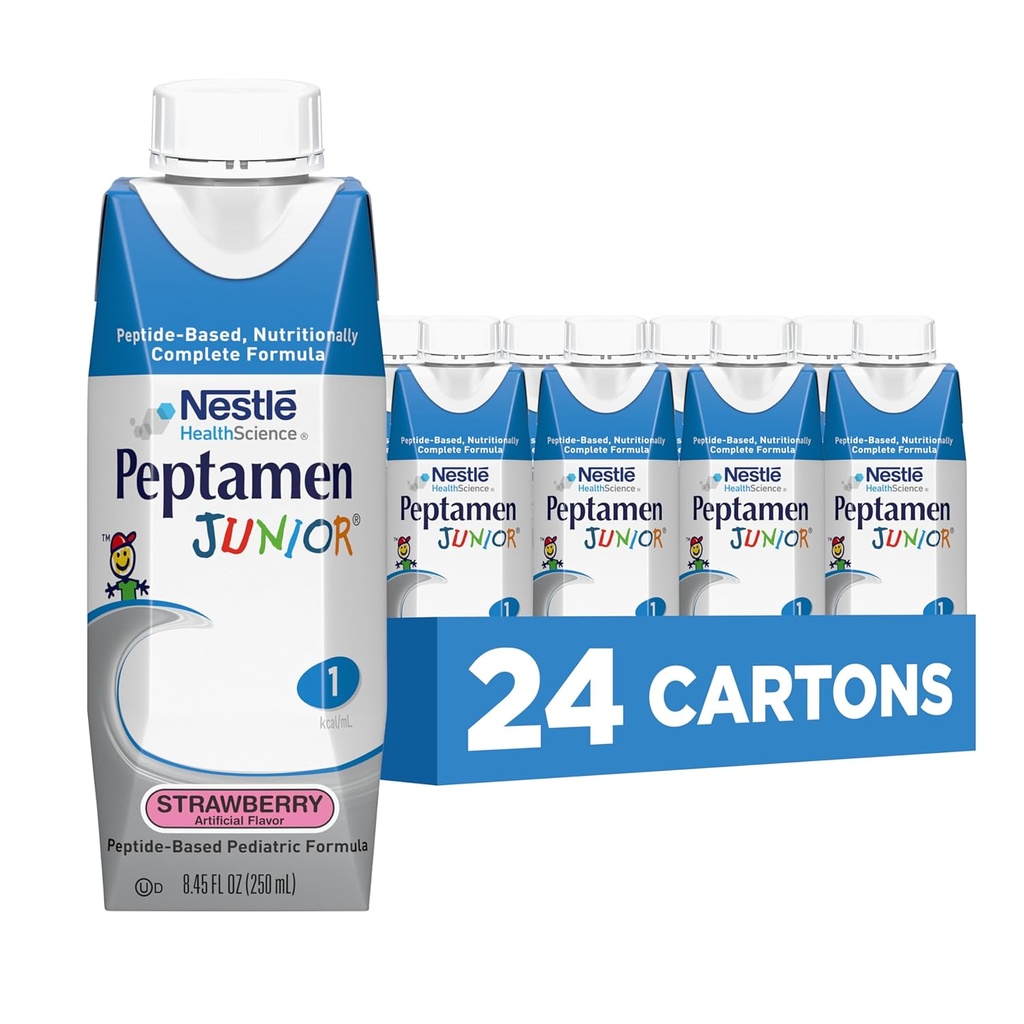 Peptamen Junior Supplement, Truskawka, 8.45 Płynna uncja, Opakowanie po 24