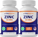 Vitamatic Zinc 50mg as Zinc Gluconate 120 Count - Immunity Supplement (Total 240 Tablets) - 2 Pack