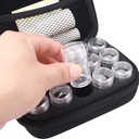 Travel Pill Organizator z 15 Dzielone małe butelki & Etykieta do pisania, Cute Zippert Pill Box dla medycyny i witaminy Holder