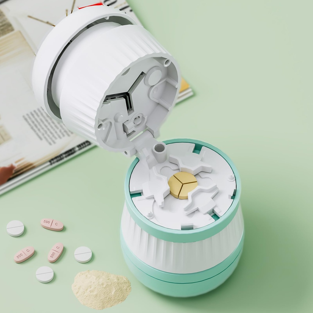Pill Cutter - Pill Splitter ze stali nierdzewnej Blade do cięcia małych pigułek lub dużych pigułek w jednej trzeciej, Pill Cutter 1 / 3, Nadaje się do Cuting Vitaminy, Tablety (1-3 Zielony)