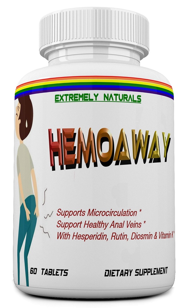 HEMOAWAY Natural Hemorrhoid Vitamins. Piles & Anal Fissure Relief. 60 Tablets