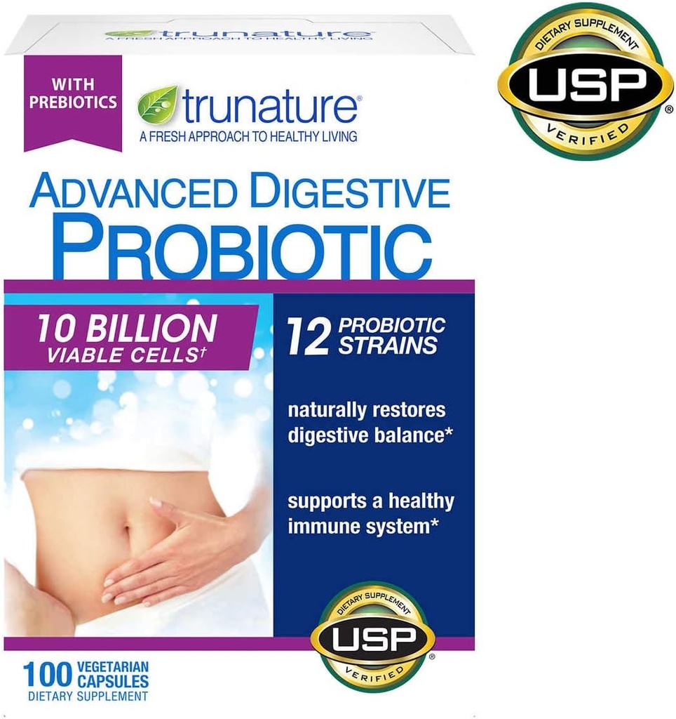 Trunature Advanced Digestive Probiotic, 100 kapsułek (3 opakowania)