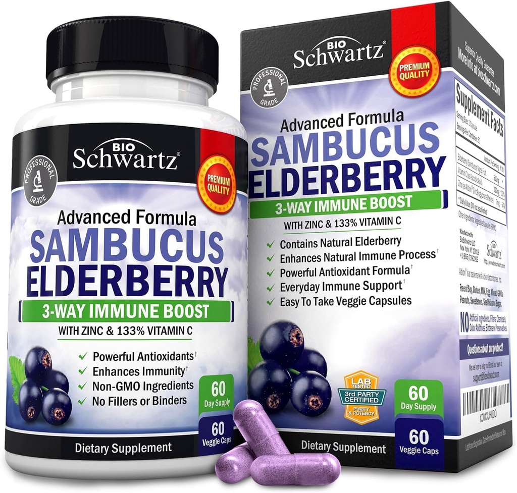 Bioschwartz Kapsułki z jagodami 60 Count + Omega 3 Fish Oil 90 Count Bundle