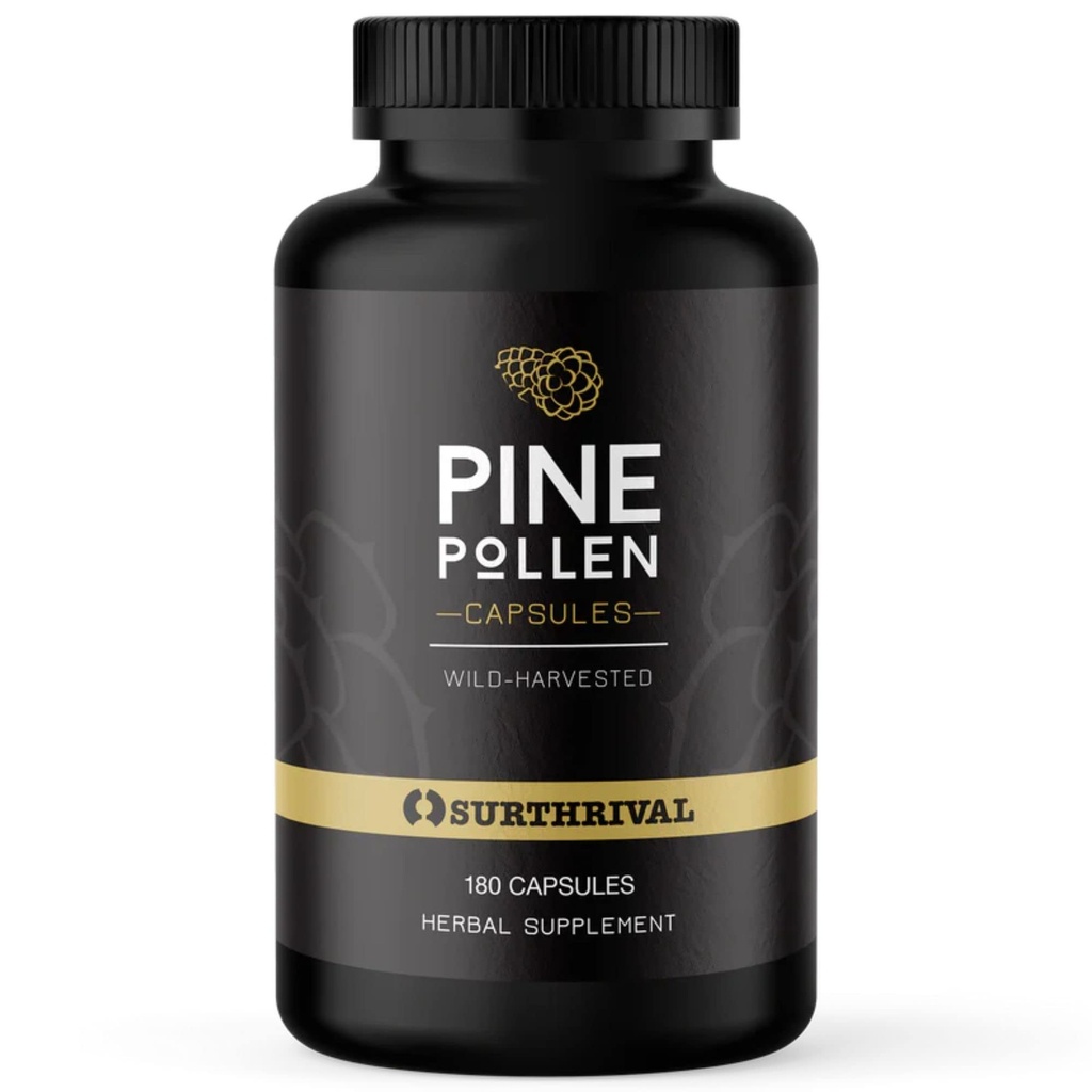 Surfrival: Pine Pollen Powder Kapsułki (180 hrabiego), Wild Harbedered, Energia i Endurance Przywracanie