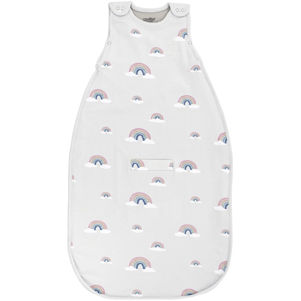 Woolino Merino Wool Ultimate Baby Sleep Sack - 4 Sezon Baby Wearable Kocyk - Dwukierunkowy Zipper Regulowany śpiwór dla dzieci i dzieci - Uniwersalny rozmiar (2- 24 Miesiące) - Rainbow
