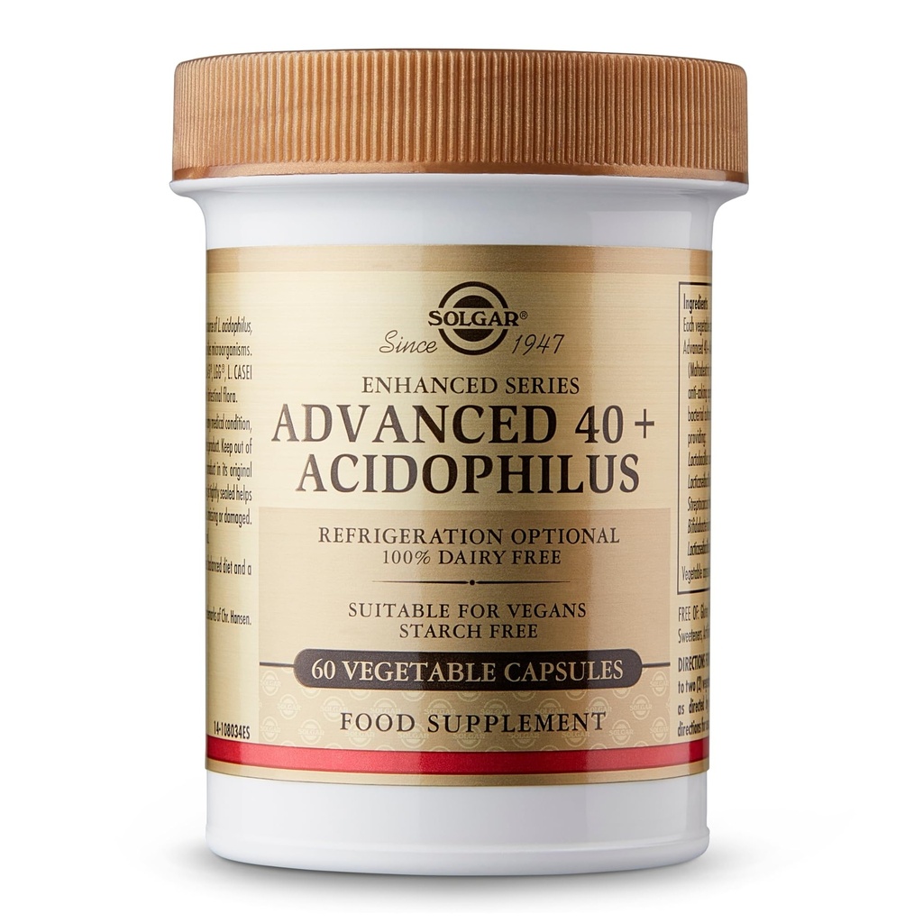 Solgar Advanced 40 + Acidophilus, 60 Kapsułek roślinnych