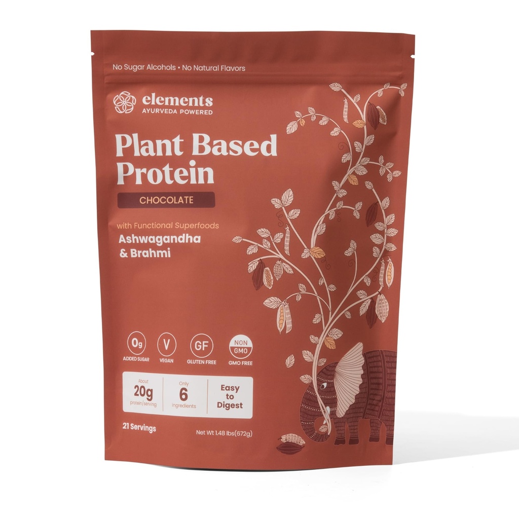 Elementy roślinne na bazie Wegańskiego białka czekoladowego w proszku - posiłek zastępczy shake Made from Pure Organic Yellow Peas & Raw Cacao - Keto, Dairy Free, Soy Free, Paleo i Non-GMO - 1lb - 14 Servings