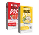 PURE KICK PRO Hydration Electrolyte Drink Mix, Kokos ananasowy i Pop truskawkowy, 12 Pakiety