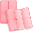 FYT Codzienne Pill Organizator, 7 Komory Przenośne Pill Case Travel Organizer, [Składany projekt] Pill Box do torebki kieszonkowe do przechowywania witamin, Cod Liver Oil, Suplementy i Medykacja- Czysty czerwony