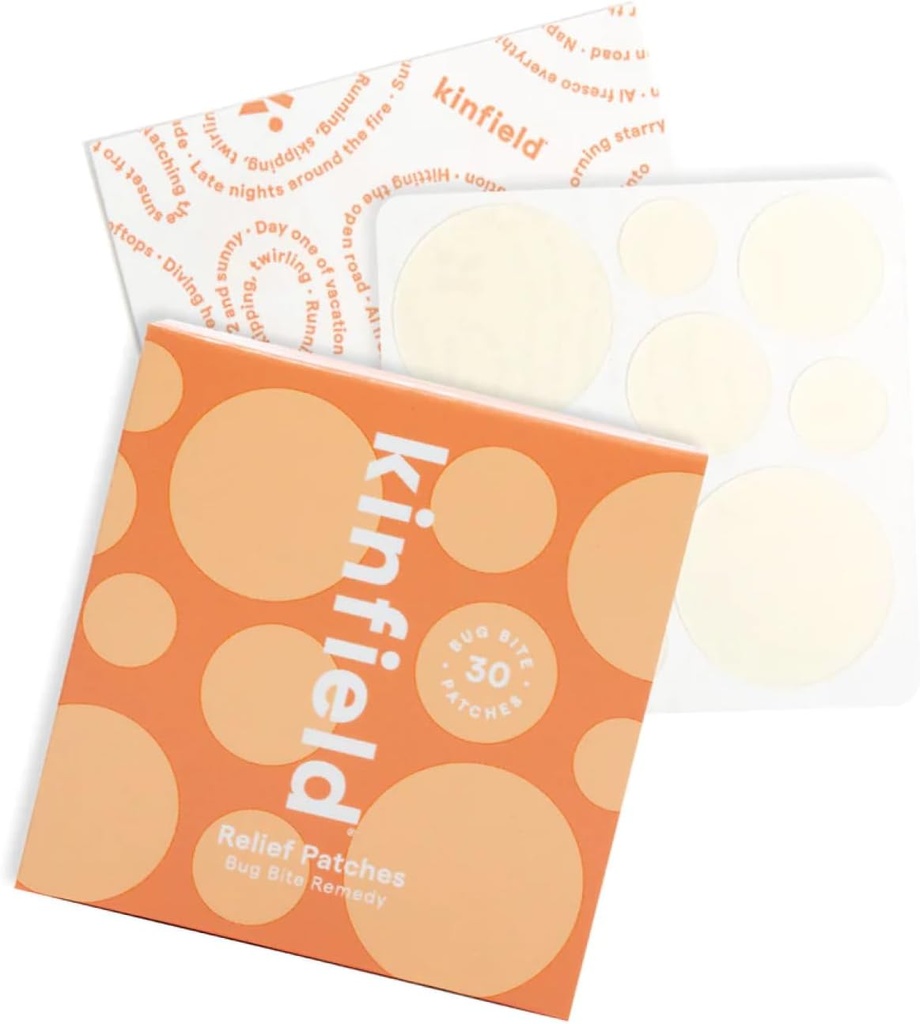 Kinfield Bug Bite Remedy Relief Patches - Hydrokoloidalne koagulujące skóry Przeciw Swędzi i Nawadnianie - Okrucieństwo i Paraben Free - Vegan After Bite Treatment - 30 x Łaty