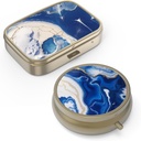 Hion Pill Case Pill Box z lustrzanym Retro Mały Pill Case for Purse or Pocket Bronze Pill Box lub Vitamin, Olej rybny, Suplementy, Pill Containe Travel Gifts (2PCS)