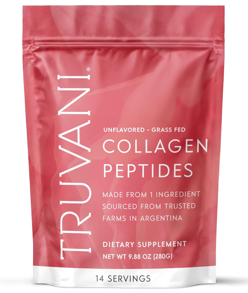Truvani Zhydrolizowany Kolagen Peptydes 124; Unflavored 124; 14 Służenie 124; 20g Kolagen Grass- Fed proszku Białko 124; Promotes Hair, paznokci, skóry i wspólnego zdrowia 124; Keto 124; Nabiał i Gluten Free 124; Kobiety i Mężczyźni