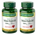 Nature 's Bounty Mini Fish Oil Softgels 1290 mg, Omega-3, Supports Heart Health, Odor- Mniej, 90 Mini Coated Softgels - Opakowanie 2