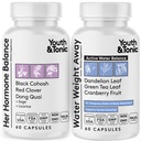 Młodzież i Tonizujące Kobiety Water Weight Pills for Hormonal Changes and Fluid Retention Podczas PMS, Menopauza - Obrzęk, Bloating & Hormon Balance - 120 Kapsułki