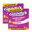 Dodatkowa siła Goody 'ego Ból głowy Proszek, Mieszane owoce Blast Flavor Rozpuścić opakowania, 24 pojedyncze opakowania (2 opakowania)