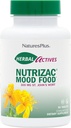 Nature Plus Herbal Actives Nutric ZAC Mood Food - 300 mg St Johns Wort, 90 Vegan Bi- warstwowe tabletki - Maksymalny potencjał naturalny Mood Booster - wegetarianin, Gluten- Free - 90 Servings