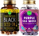 Maju Superfoods Black Seed Oil Kapsułki i Purple Sea Moss Kapsułki