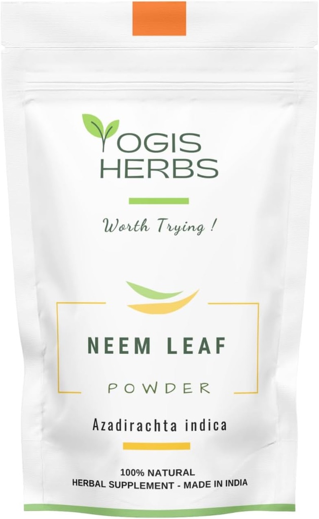 YOGIS HERBS Neem Leaf Powder - Czysty Azadirachta Indica do detoksykacji, wsparcia immunologicznego i czystej skóry - 100% Natural Herbal Supplement