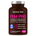Fem Pro Probiotyki dla Kobiet. 17 Klinicznie skuteczne cieśniny dla Vaginal, Digestive & Immune Support, Urynary Tract Health, pH Balance i Mood. Organiczny Prebiotyk, 30 Kapsułek wegetariańskich