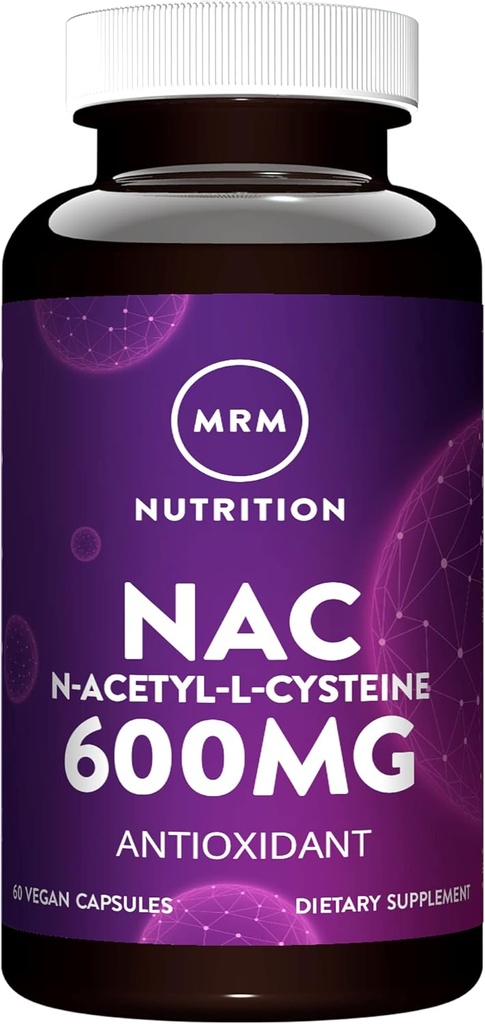 MRM Nutrition N-Acetyl-Cysteine (NAC) 600mg | Antixoidant | Resipratory Health | Liver Health | Mitochondrial Health | Vegan + Gluten-Free | 60 Servings