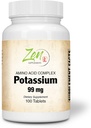 Suplementy Zen - Potas 99 mg (kwas aminowy) 100- Tabs - Fluid & Electrolyte Równowaga Formuła - Serce, Nerwy i Mięśnie Wsparcie funkcji