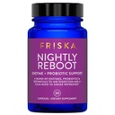 FRISKA Nightly Reboot Enzym i suplement probiotyki, Promotes Better Trawienie i sen, Wspiera Gut Zdrowie dla mężczyzn i kobiet, Melatonina, Rumianek, 30 Kapsułki