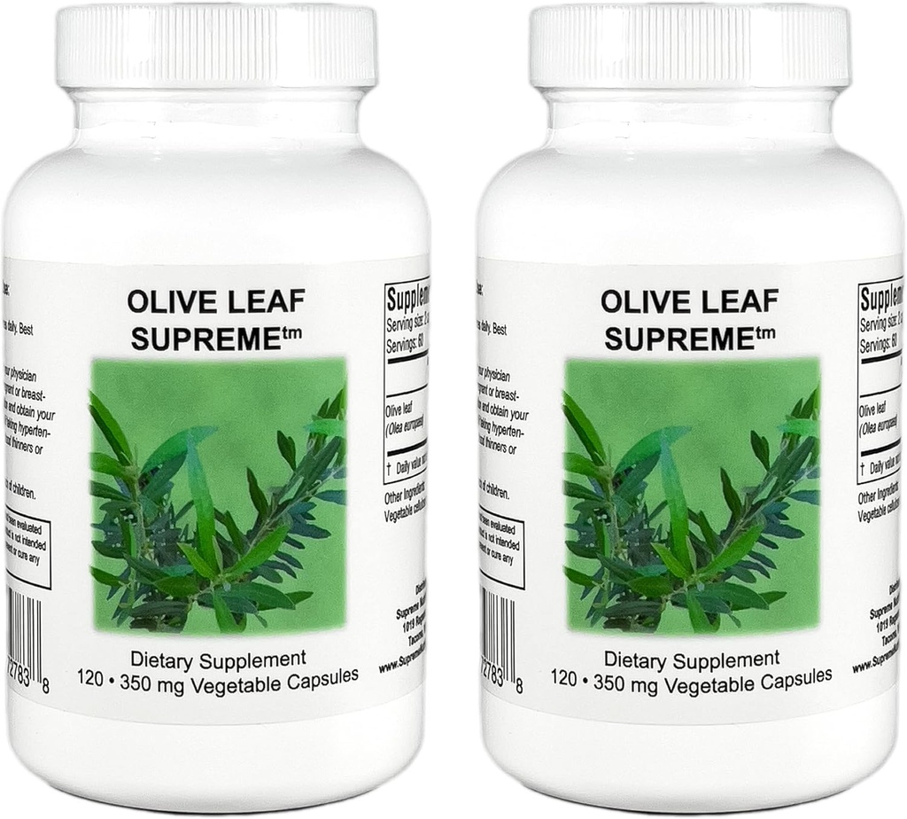 Supreme Nutrition Olive Leaf Supreme, 120 Pure Olive Leaf Vegetarian kapsułki 124; 2 opakowanie