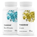 Basic B Complex (60 Kapsułek) & Witamina D- 5000 (60 Kapsułek) Bundle - Wspiera produkcję energii komórkowej, zdrowie mózgu i zdrowe kości - Gluten, Dairy & Soy- Free