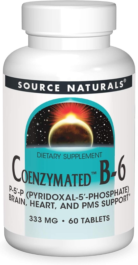 Źródło Naturals Coenzymated B- 6, Promuje zdrowy układ nerwowy *, 333mg - 60 tabletek