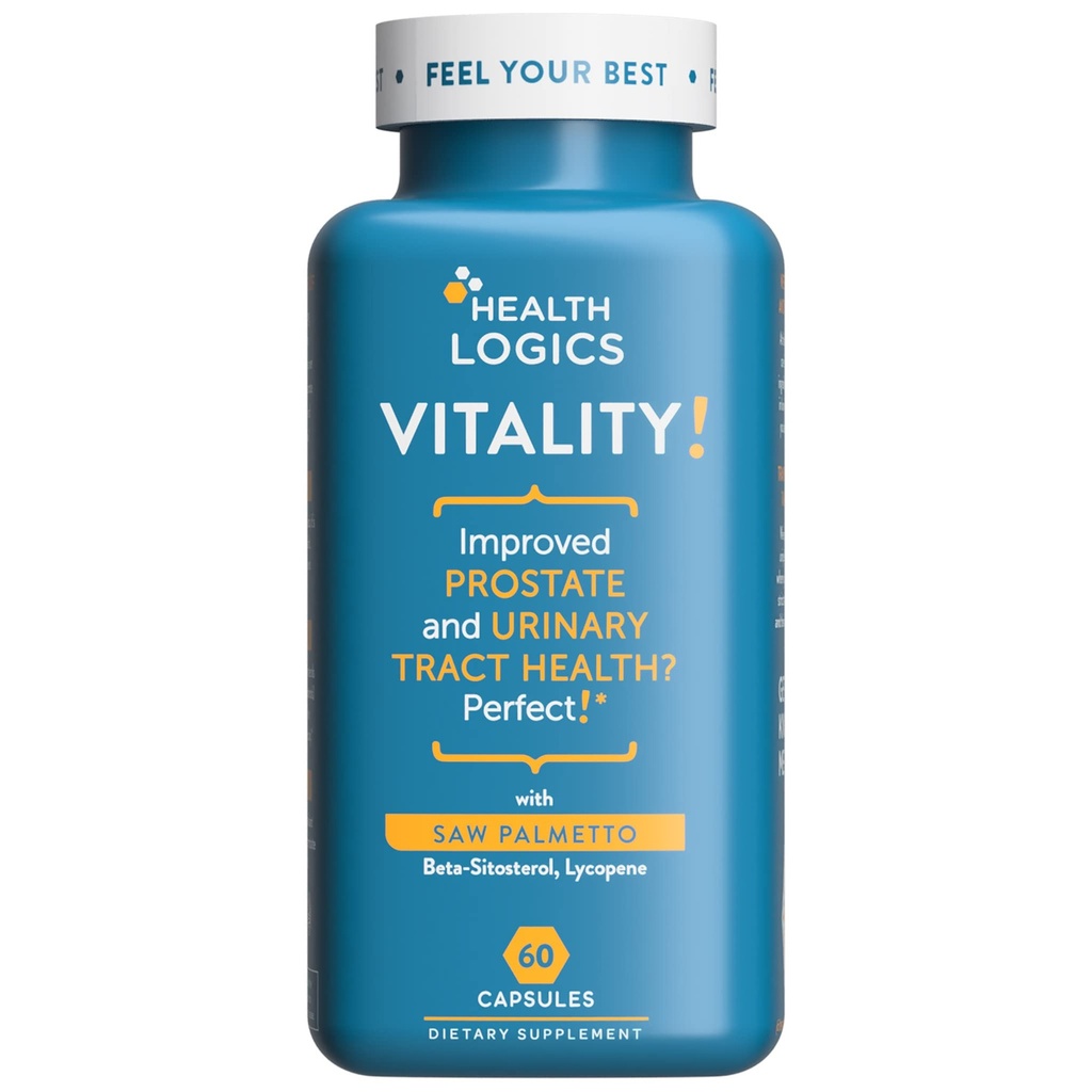 Health Logics Vitality! Prostate Health Forteca - z Saw Palmetto, Fitosteroli, Lycopene, Dynia, Stinging Nettle- Wsparcie Prostate i zdrowia moczu